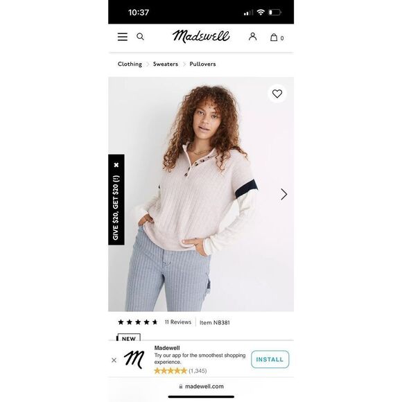 Striped Bowden Henley Sweater in Coziest Yarn - Picture 6 of 6